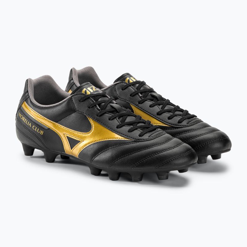 Mizuno Morelia II Club MD ghete de fotbal pentru bărbați negru/aur/umbră întunecată 5