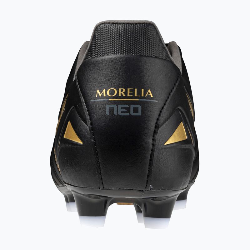 Ghete de fotbal Mizuno Morelia Neo IV Pro MD pentru bărbați, negru/auriu/negru 9