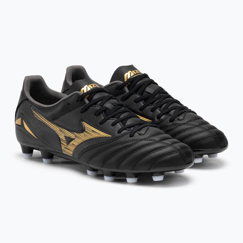 Ghete de fotbal Mizuno Morelia Neo IV Pro MD pentru bărbați, negru/auriu/negru 4