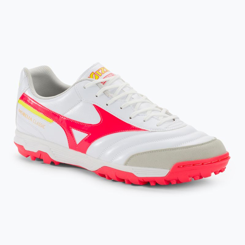 Ghete de fotbal Mizuno Morelia Morelia Sala Classic TF pentru bărbați alb/flery coral2/bolt2