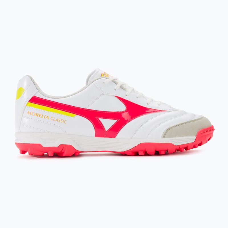 Ghete de fotbal Mizuno Morelia Morelia Sala Classic TF pentru bărbați alb/flery coral2/bolt2 2