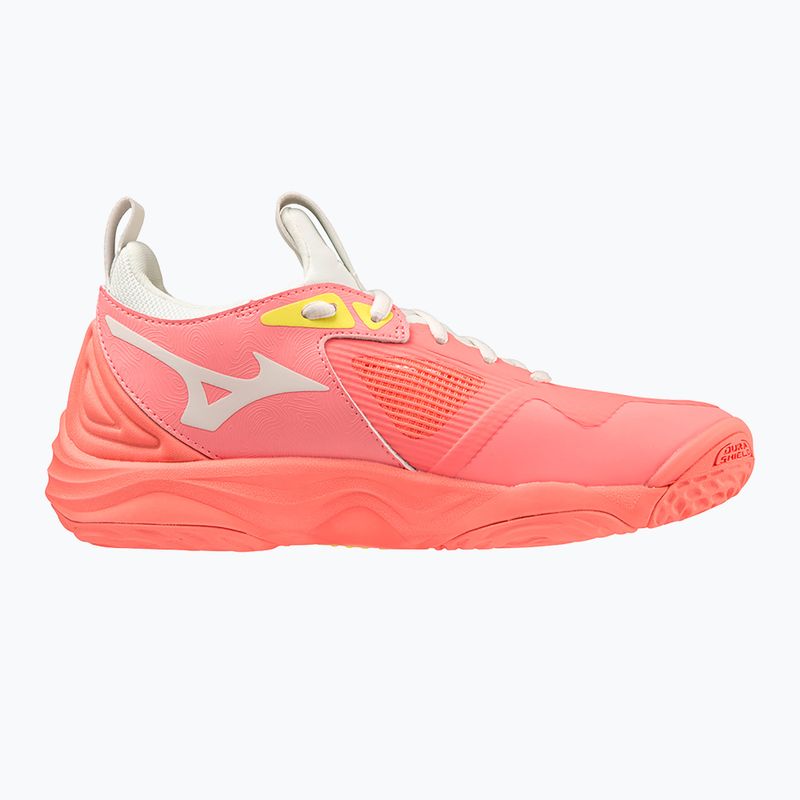 Încălțăminte de volei pentru femei Mizuno Wave Momentum 3 candy coral/black/bolt 2 neon 9