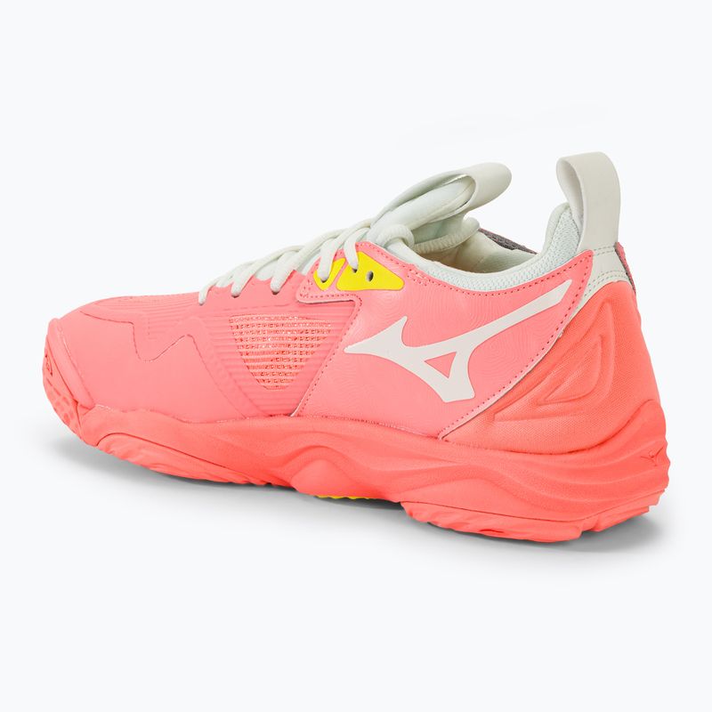 Încălțăminte de volei pentru femei Mizuno Wave Momentum 3 candy coral/black/bolt 2 neon 3