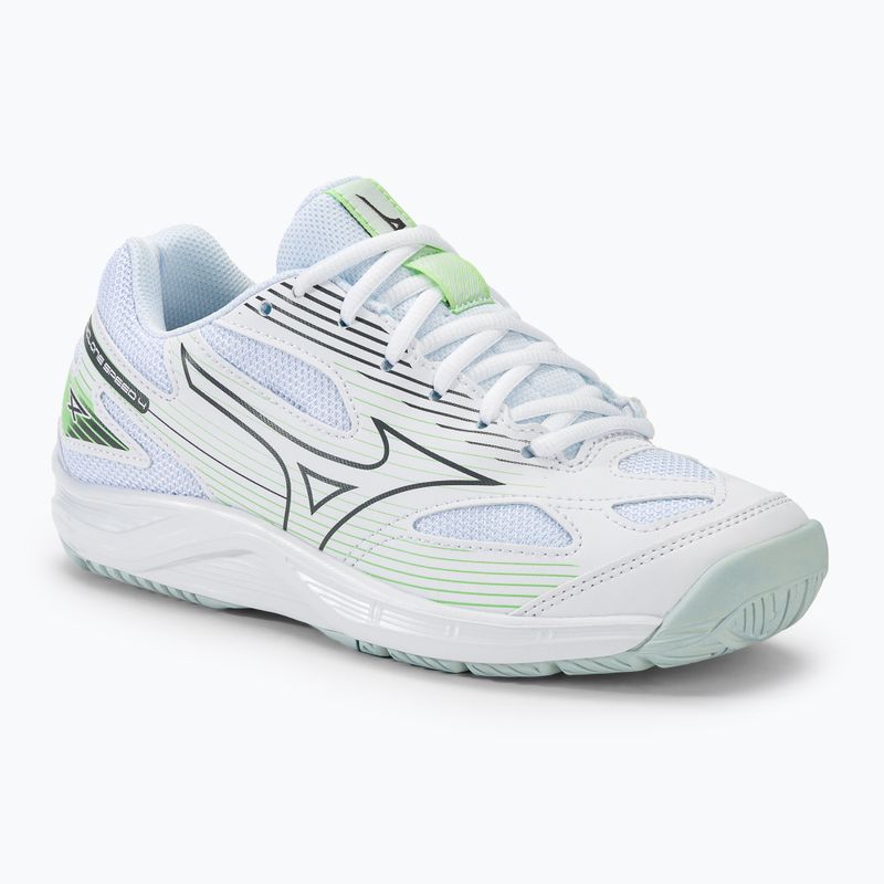 Încălțăminte de volei pentru femei Mizuno Cyclone Speed 4 white/gridge/patinagreen