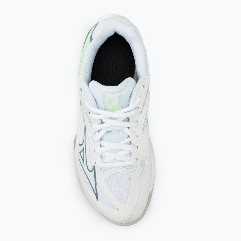 Încălțăminte de volei pentru copii Mizuno Lightning Star Z7 JR white/gridge/patinagreen 5