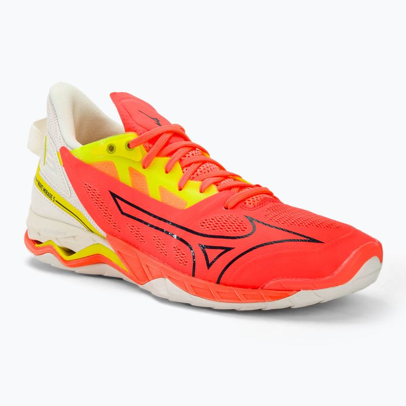 Încălțăminte de handbal pentru bărbați Mizuno Wave Mirage 5 nflame/black/bolt2(neon)