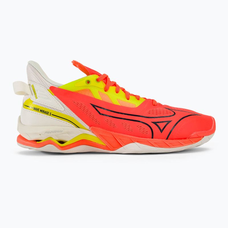 Încălțăminte de handbal pentru bărbați Mizuno Wave Mirage 5 nflame/black/bolt2(neon) 2