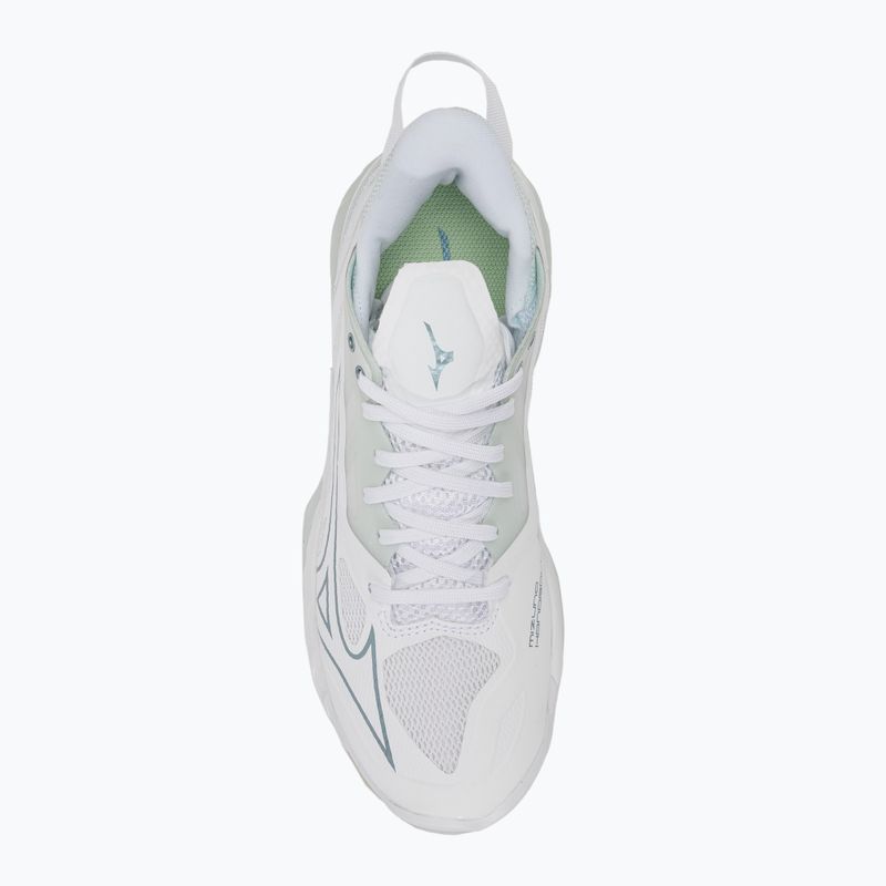 Încălțăminte de handbal pentru femei Mizuno Wave Mirage 5 white/glacial ridge/patinagreen 5