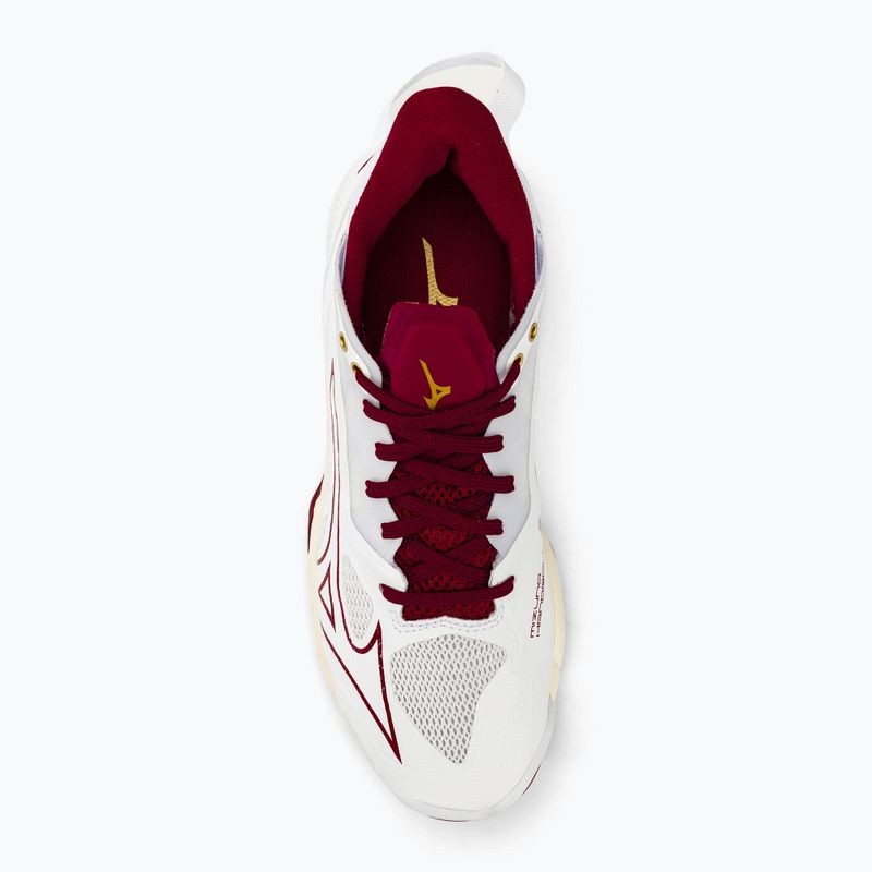 Încălțăminte de handbal pentru femei Mizuno Wave Mirage 5 white/cabernet/mp gold 5