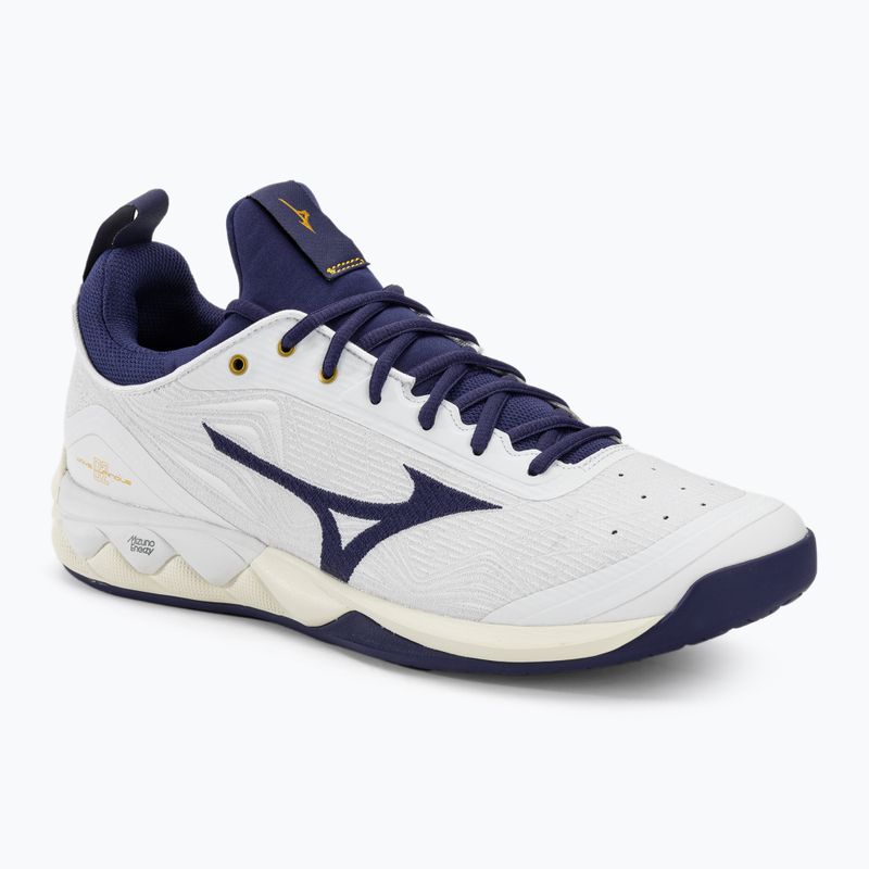 Încălțăminte de volei pentru bărbați Mizuno Wave Luminous 2 white/blue ribbon/mpgold