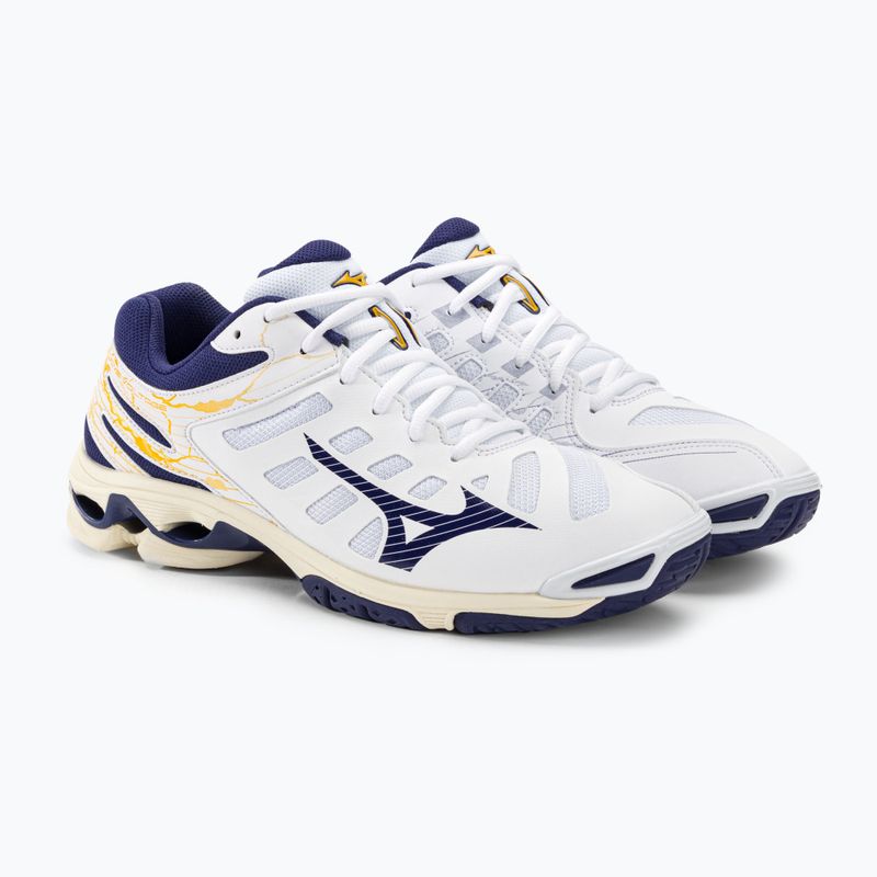 Pantofi de volei pentru bărbați Mizuno Wave Voltage alb / panglică albastră / mp gold 5