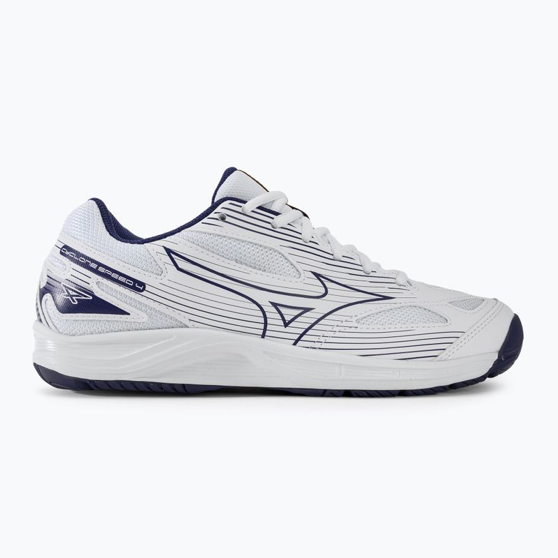 Încălțăminte de volei pentru bărbați Mizuno Cyclone Speed 4 white/blueribbon/mp gold 2