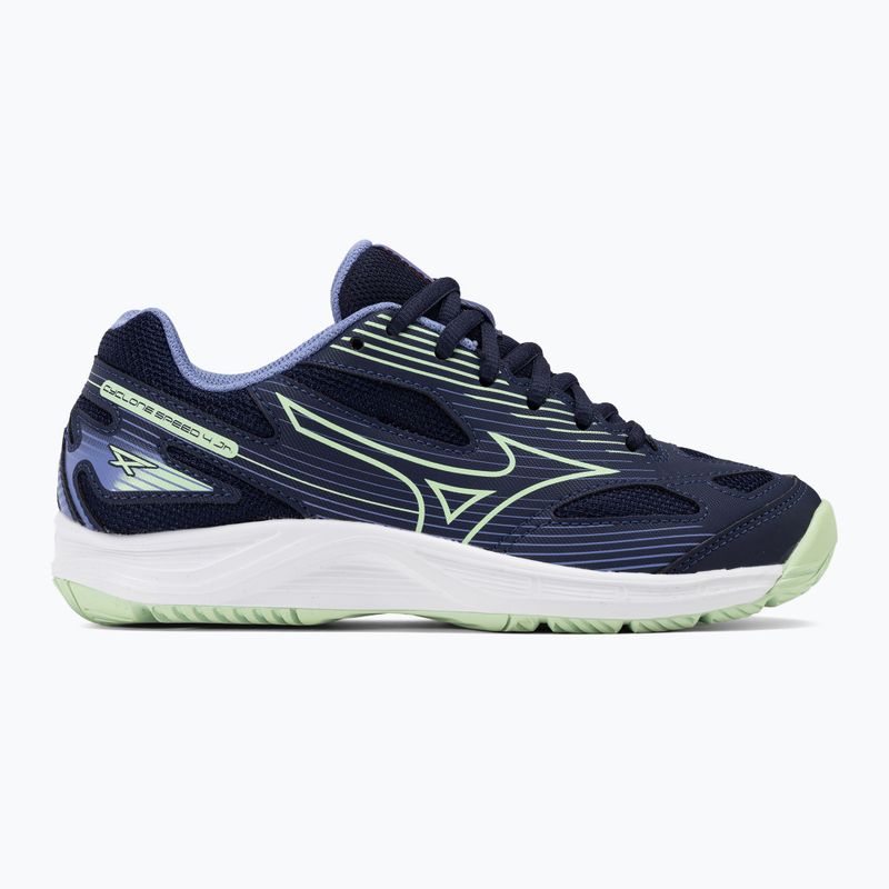 Încălțăminte de volei pentru copii Mizuno Cyclone Speed 4 Jr eblue/tech green/lolite 2