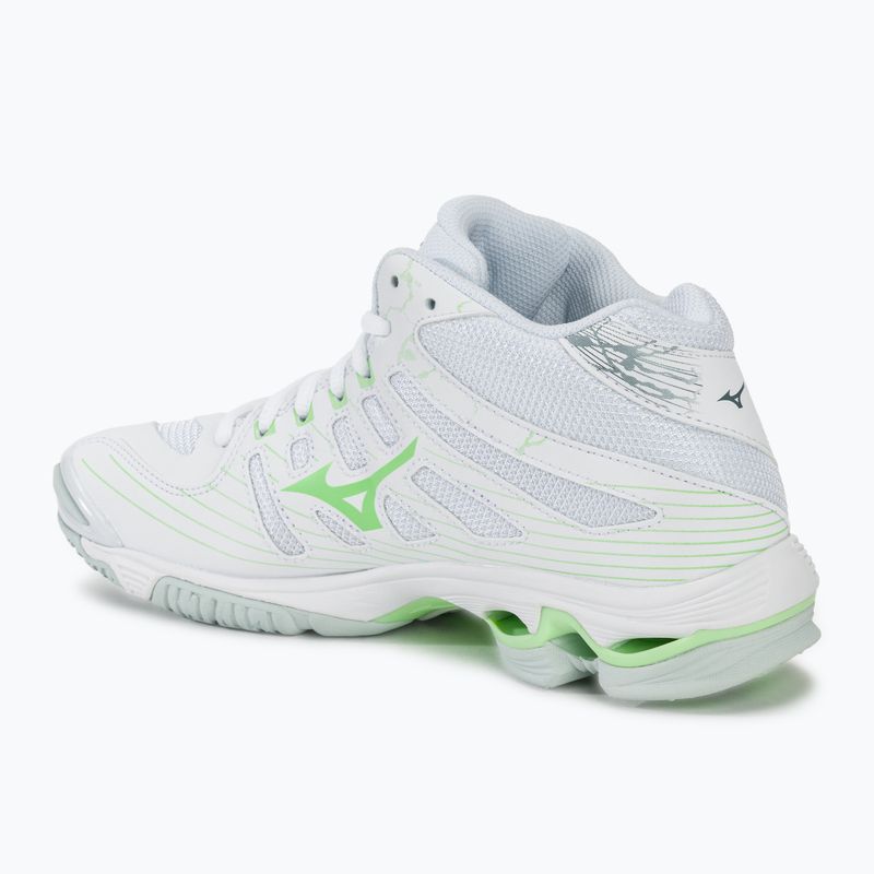 Încălțăminte de volei pentru femei Mizuno Wave Voltage Mid white/glacial ridge/patina green 3