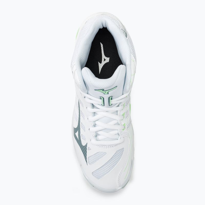 Încălțăminte de volei pentru femei Mizuno Wave Voltage Mid white/glacial ridge/patina green 5