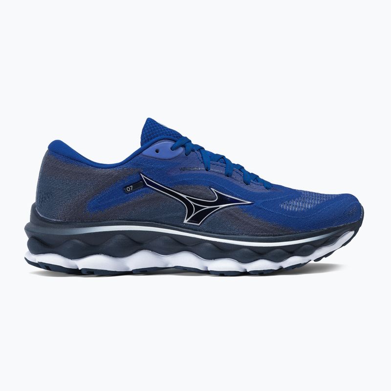 Încălțăminte de alergat pentru bărbați Mizuno Wave Sky 7 surf the web/silver/dress blues 2
