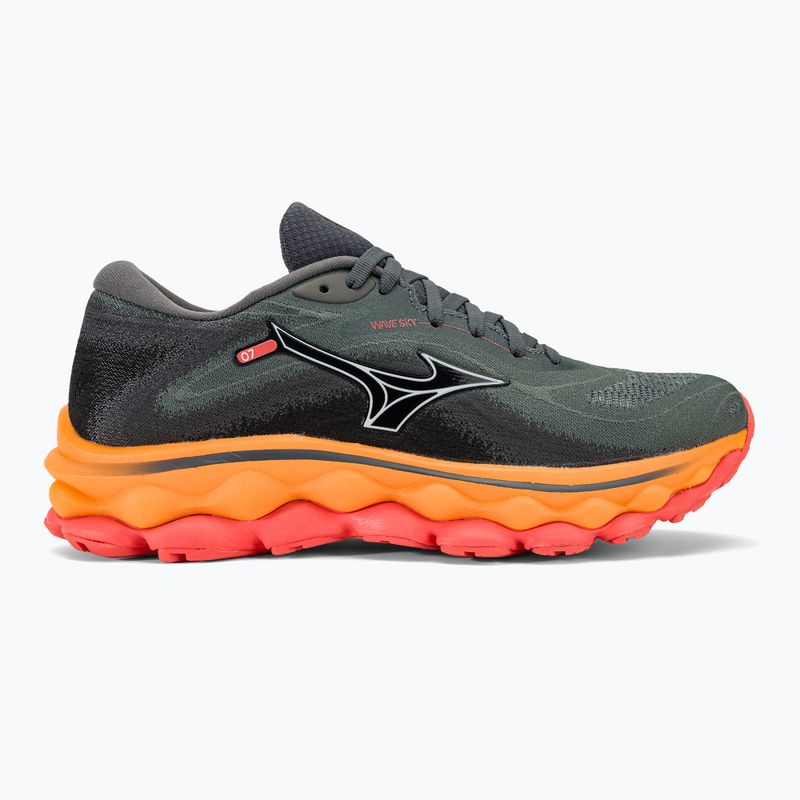 Încălțăminte de alergat pentru femei Mizuno Wave Sky 7 turbulence/white/carrot curl 2