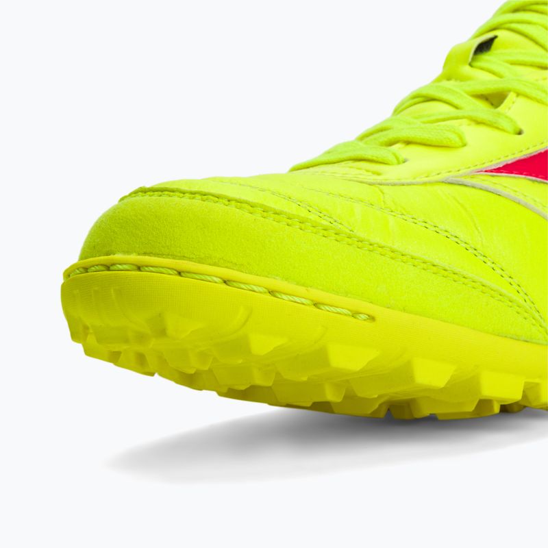Încălțăminte de fotbal pentru bărbați Mizuno Morelia Sala Elite TF safety yellow/fiery coral 2/galaxy silver 9