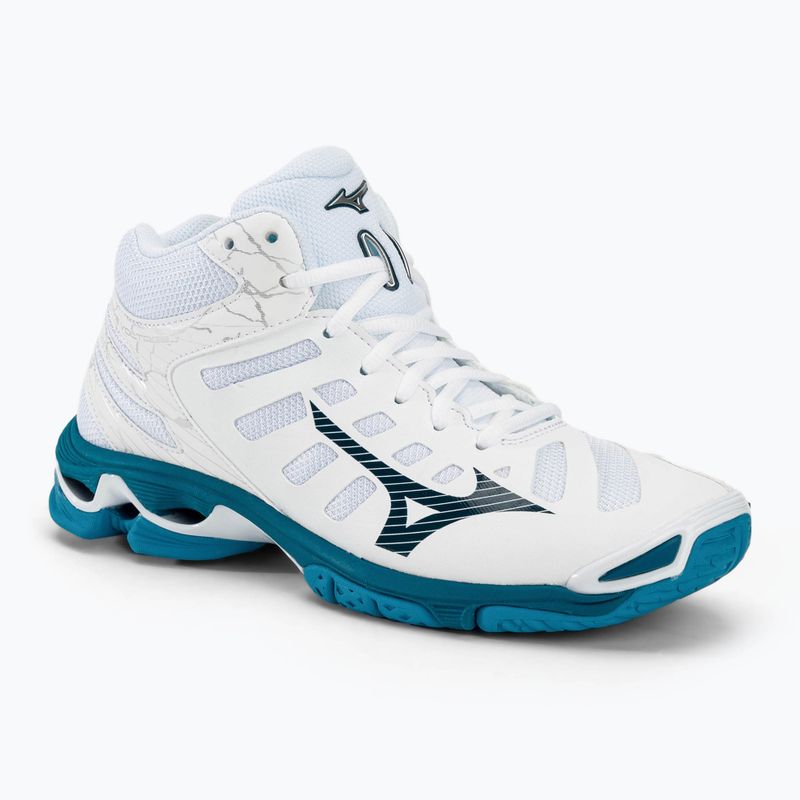 Încălțăminte de volei pentru bărbați Mizuno Wave Mid Voltage white/sailor blue/silver