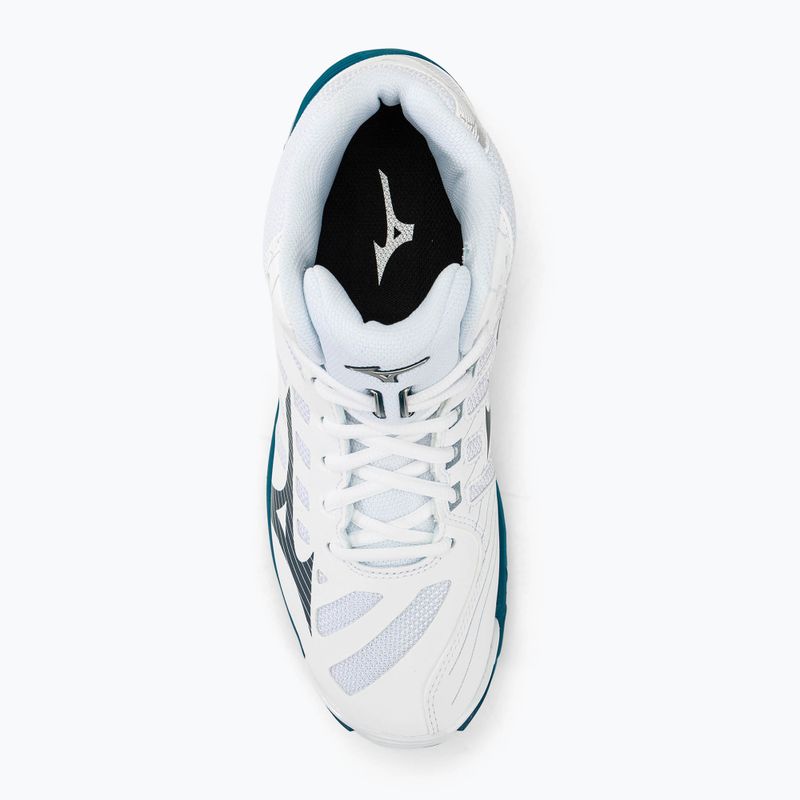 Încălțăminte de volei pentru bărbați Mizuno Wave Mid Voltage white/sailor blue/silver 5