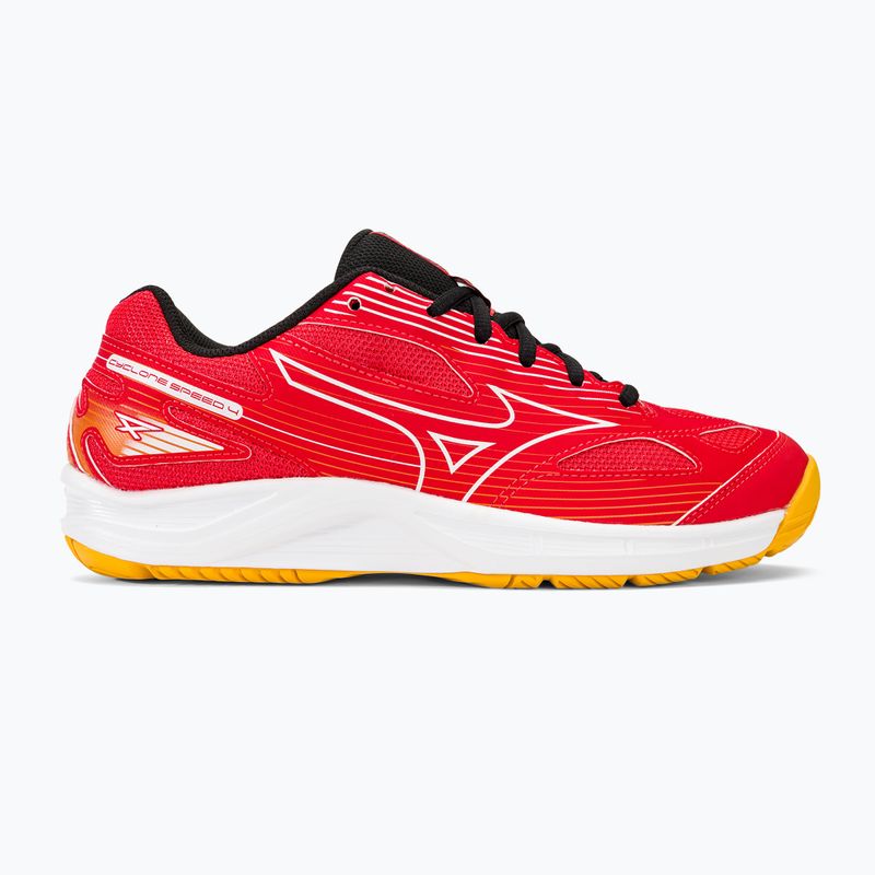 Încălțăminte de volei pentru bărbați Mizuno Cyclone Speed 4 radiant red/white/carrot curl 2