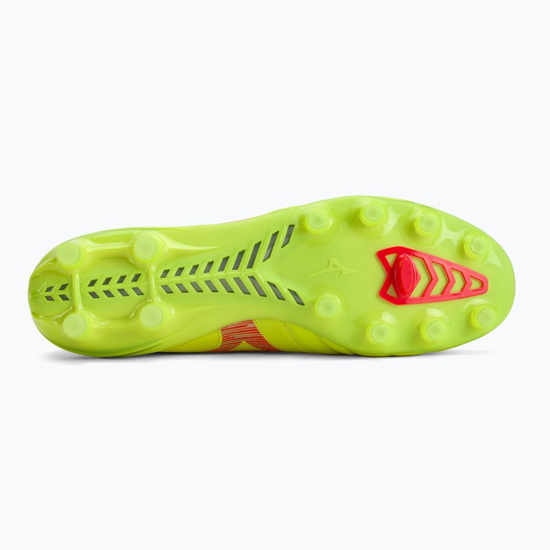 Încălțăminte de fotbal pentru bărbați Mizuno Morelia Neo IV Β Elite MD safety yellow/fiery coral 2/galaxy silver 6