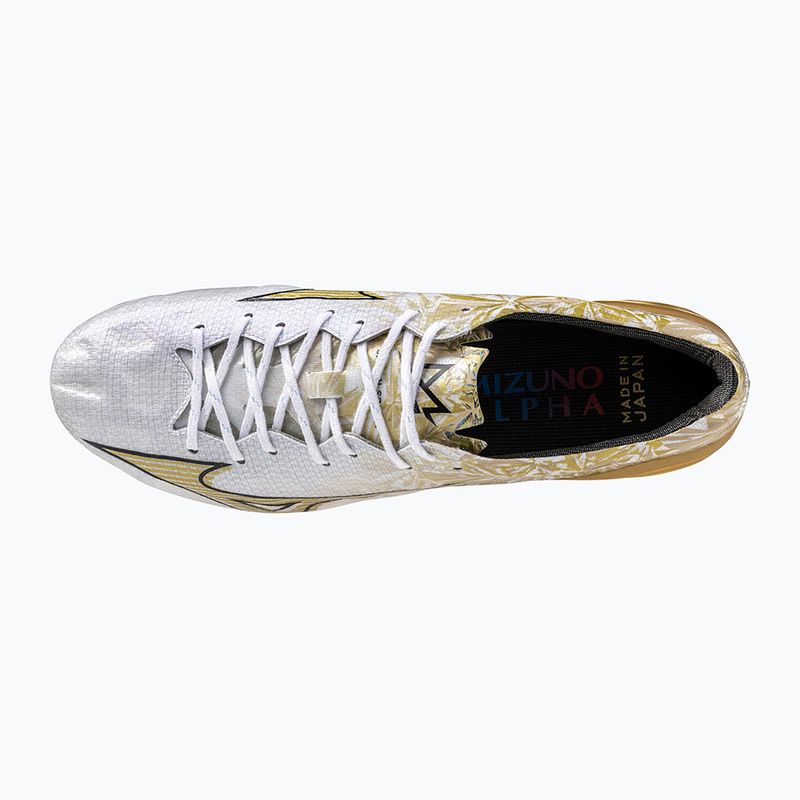 Încălțăminte de fotbal pentru bărbați Mizuno Αlpha Japan Md white/ge gold/black 10