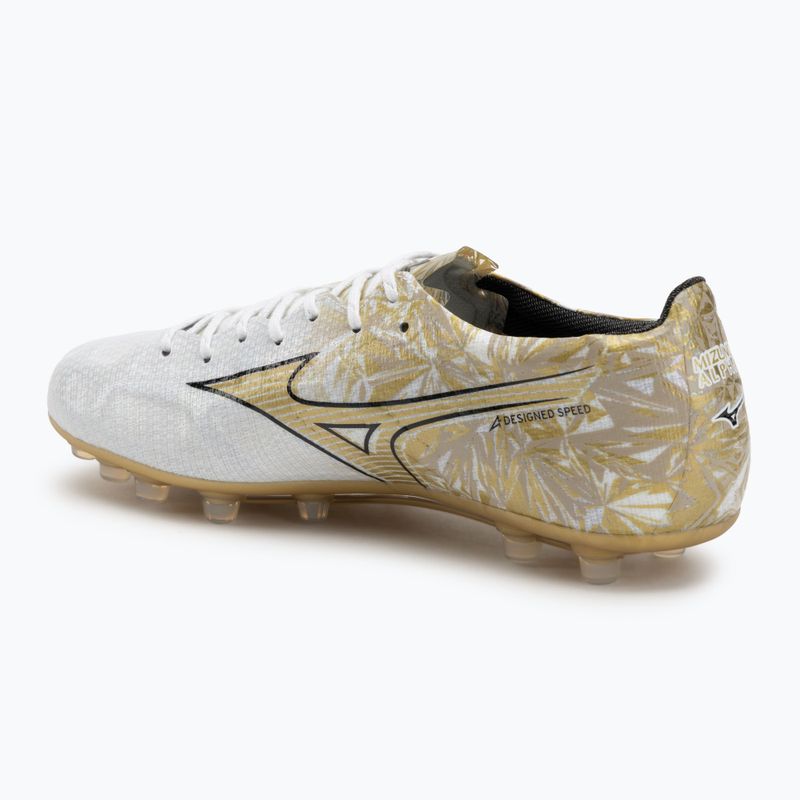Încălțăminte de fotbal pentru bărbați Mizuno Alpha Japan AG white/ge gold/black 3