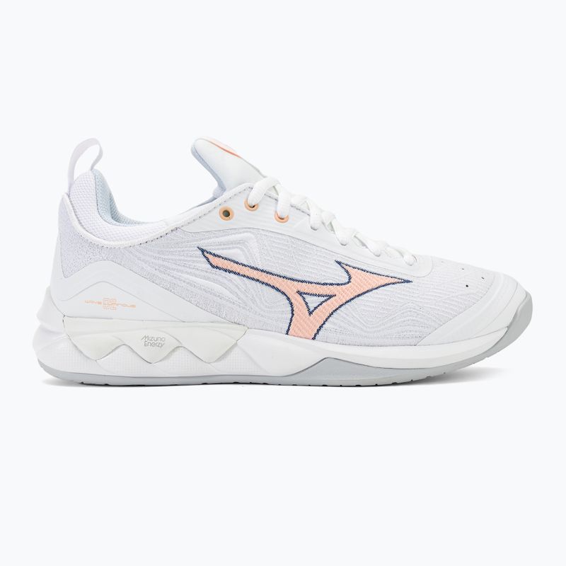 Încălțăminte de volei pentru femei Mizuno Wave Luminous 2 white/navy peony/peach parfait 2