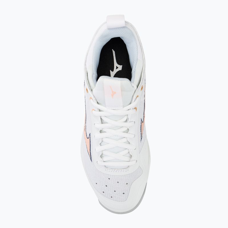 Încălțăminte de volei pentru femei Mizuno Wave Luminous 2 white/navy peony/peach parfait 5