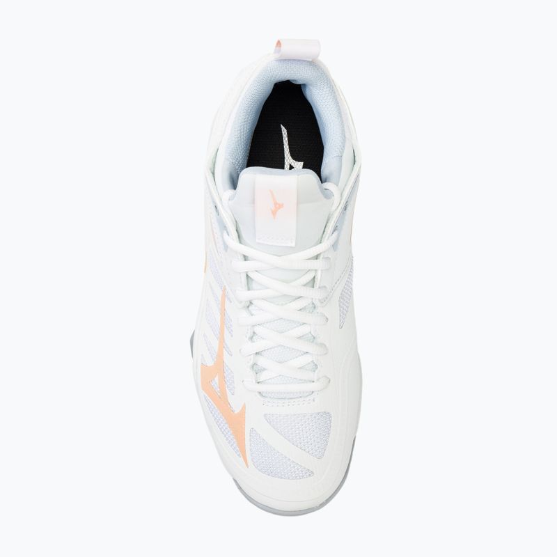 Încălțăminte de volei pentru femei  Mizuno Wave Dimension white/peach parfait/halogen blue 5