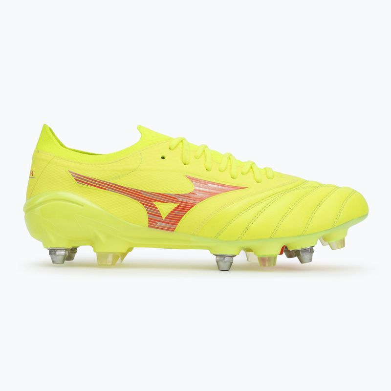 Încălțăminte de fotbal pentru bărbați Mizuno Morelia Neo IV β Elite MIX safety yellow/fiery coral 2/safety yellow 2