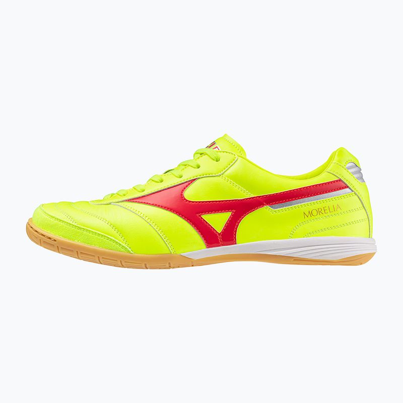 Încălțăminte de fotbal pentru bărbați Mizuno Morelia Sala Elite IN safety yellow/fiery coral 2/galaxy silver 3