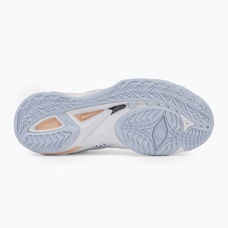 Încălțăminte de handbal pentru femei Mizuno Wave Mirage 5 white/navy peony/peach parfait 4