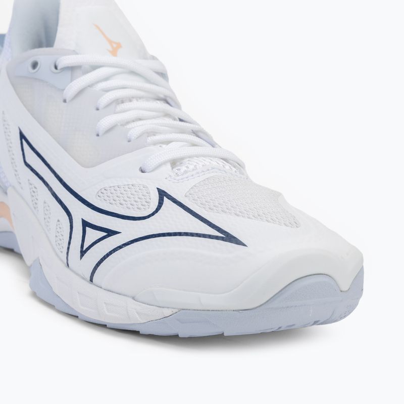 Încălțăminte de handbal pentru femei Mizuno Wave Mirage 5 white/navy peony/peach parfait 7