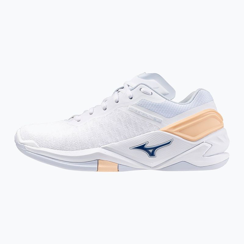 Încălțăminte de handbal pentru femei  Mizuno Wave Stealth Neo white/navy peony/peach parfait