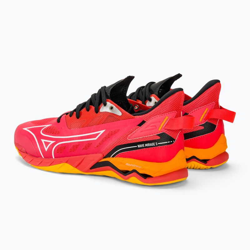 Încălțăminte de handbal pentru bărbați Mizuno Wave Mirage 5 radiant red/white/carrot curl 3