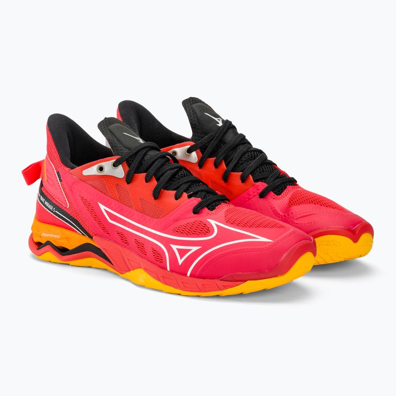 Încălțăminte de handbal pentru bărbați Mizuno Wave Mirage 5 radiant red/white/carrot curl 4