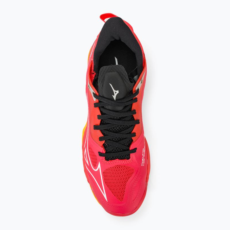 Încălțăminte de handbal pentru bărbați Mizuno Wave Mirage 5 radiant red/white/carrot curl 6