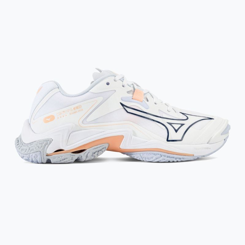 Încălțăminte de volei pentru femei Mizuno Wave Lightning Z8 white/navy peony/peach parfait 2