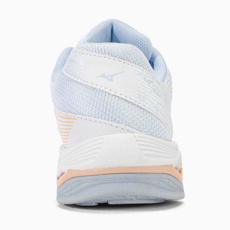 Încălțăminte de volei pentru femei Mizuno Wave Voltage white/peach parfait/halogen blue 6