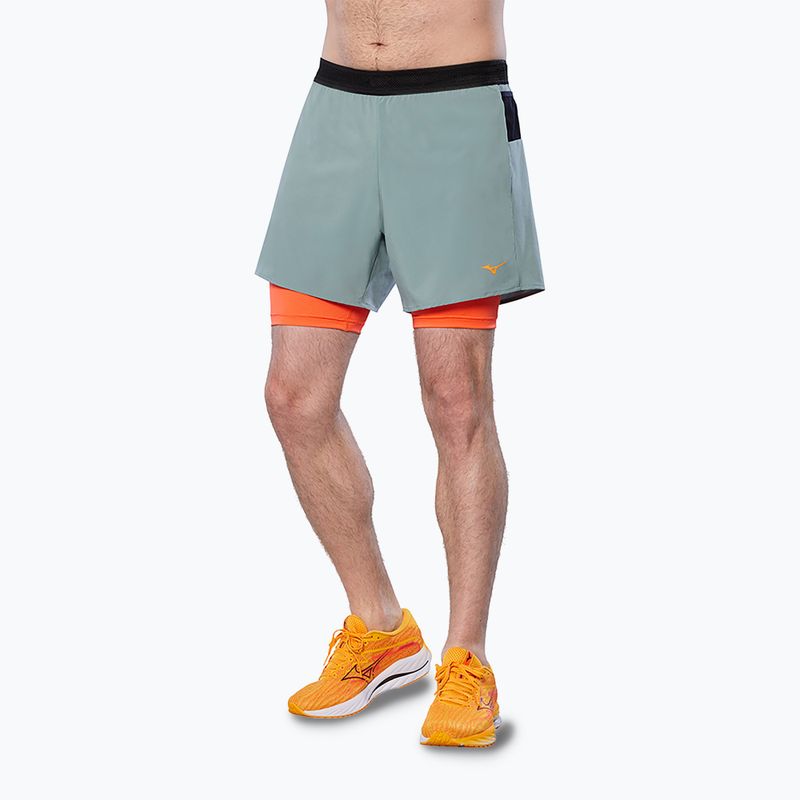 Pantaloni scurți de alergare pentru bărbați Mizuno ER 5.5 2in1 lead/nasturtium
