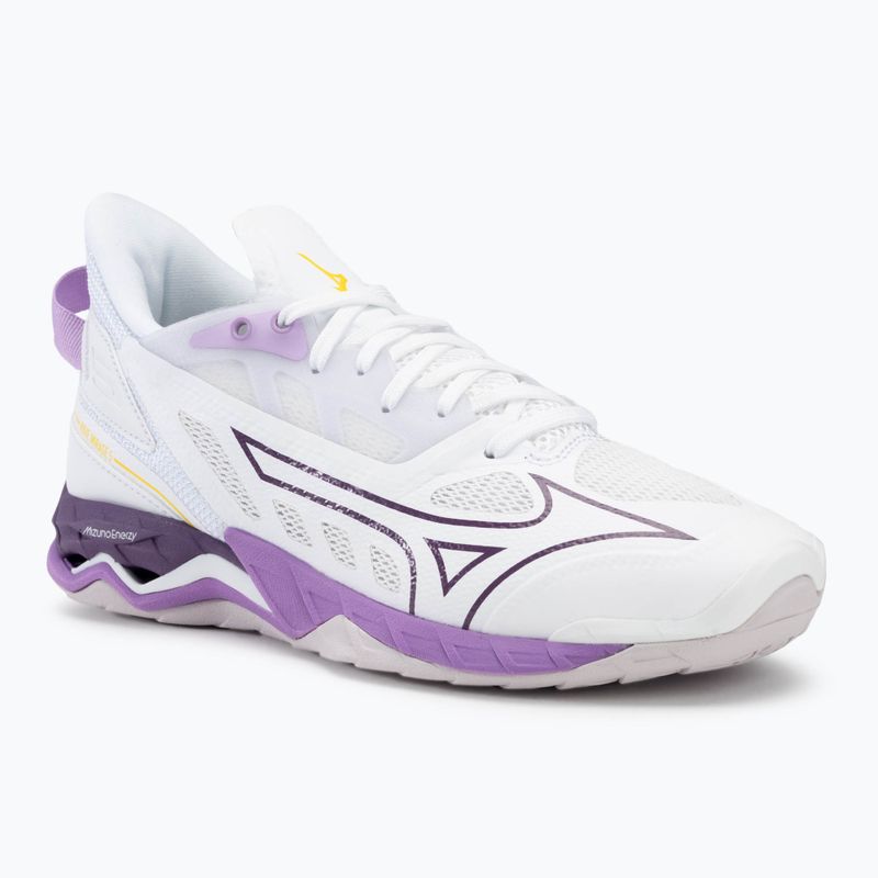 Încălțăminte de handbal pentru femei Mizuno Wave Mirage 5 white/patrician purple/quince