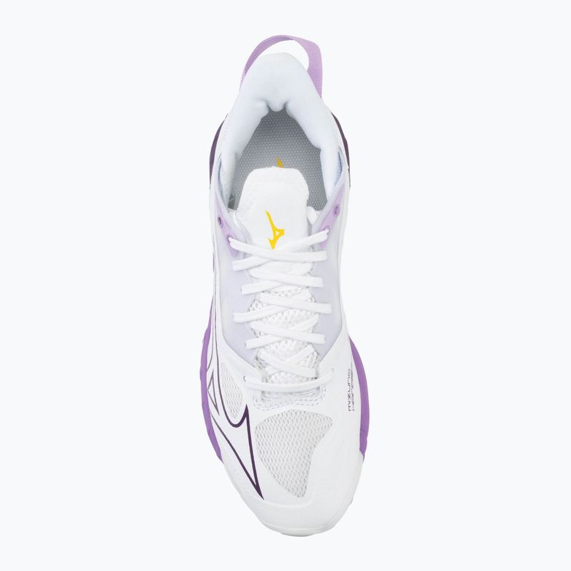 Încălțăminte de handbal pentru femei Mizuno Wave Mirage 5 white/patrician purple/quince 5