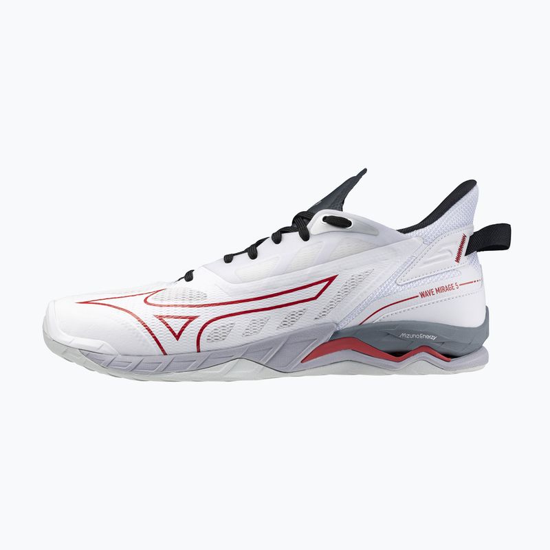 Încălțăminte de handbal pentru bărbați Mizuno Wave Mirage 5 white/salsa/black 8