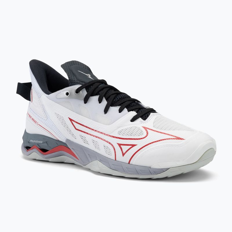 Încălțăminte de handbal pentru bărbați Mizuno Wave Mirage 5 white/salsa/black