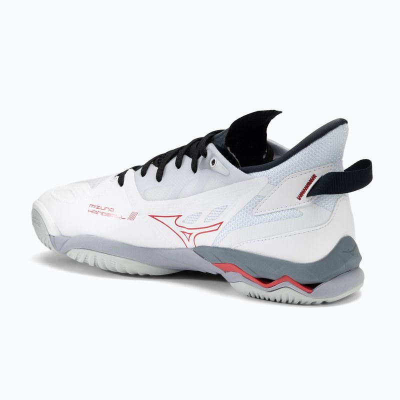 Încălțăminte de handbal pentru bărbați Mizuno Wave Mirage 5 white/salsa/black 3