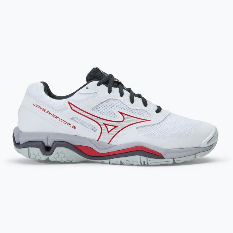 Încălțăminte de handbal pentru bărbați Mizuno Wave Phantom 3 white/salsa/black 2