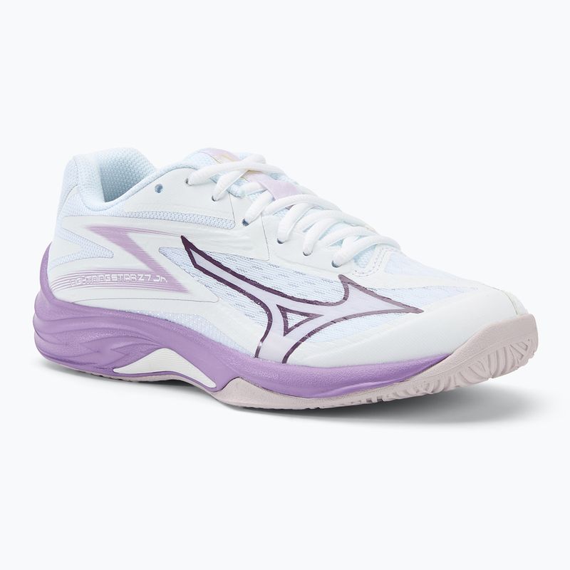 Încălțăminte de volei pentru copii Mizuno Lightning Star Z7 white/patrician purple/quince