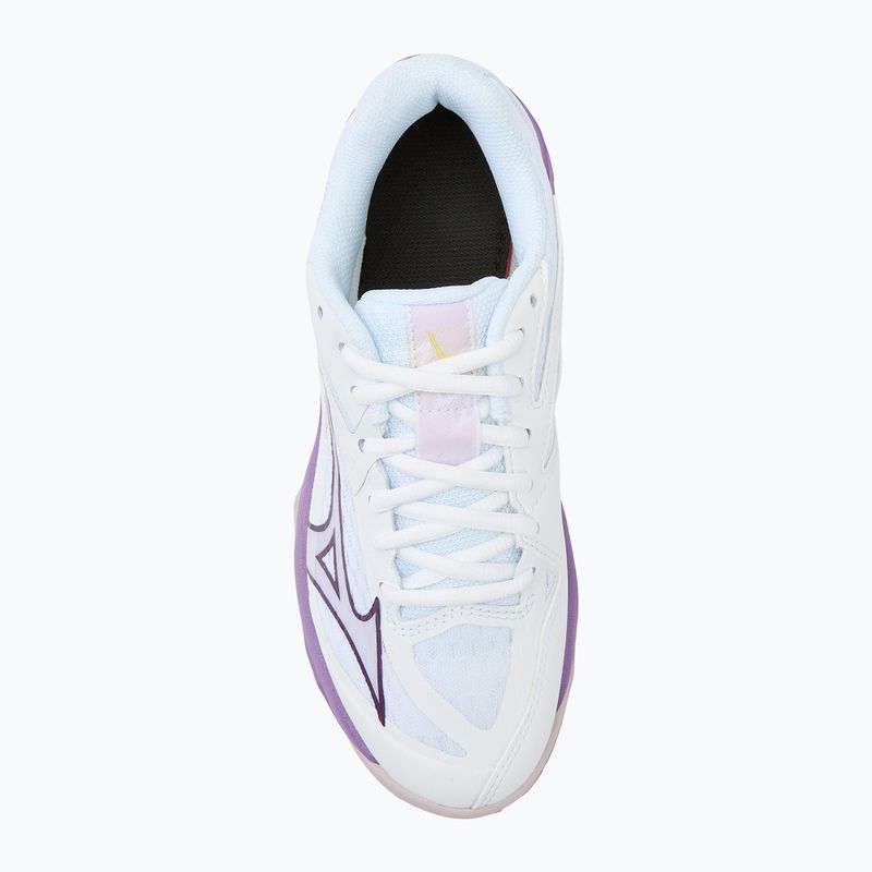 Încălțăminte de volei pentru copii Mizuno Lightning Star Z7 white/patrician purple/quince 5